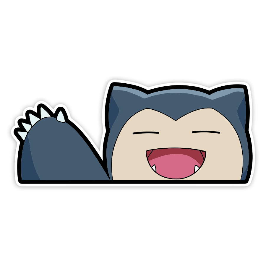Autocollants: Snorlax Heureux et Dormeur
