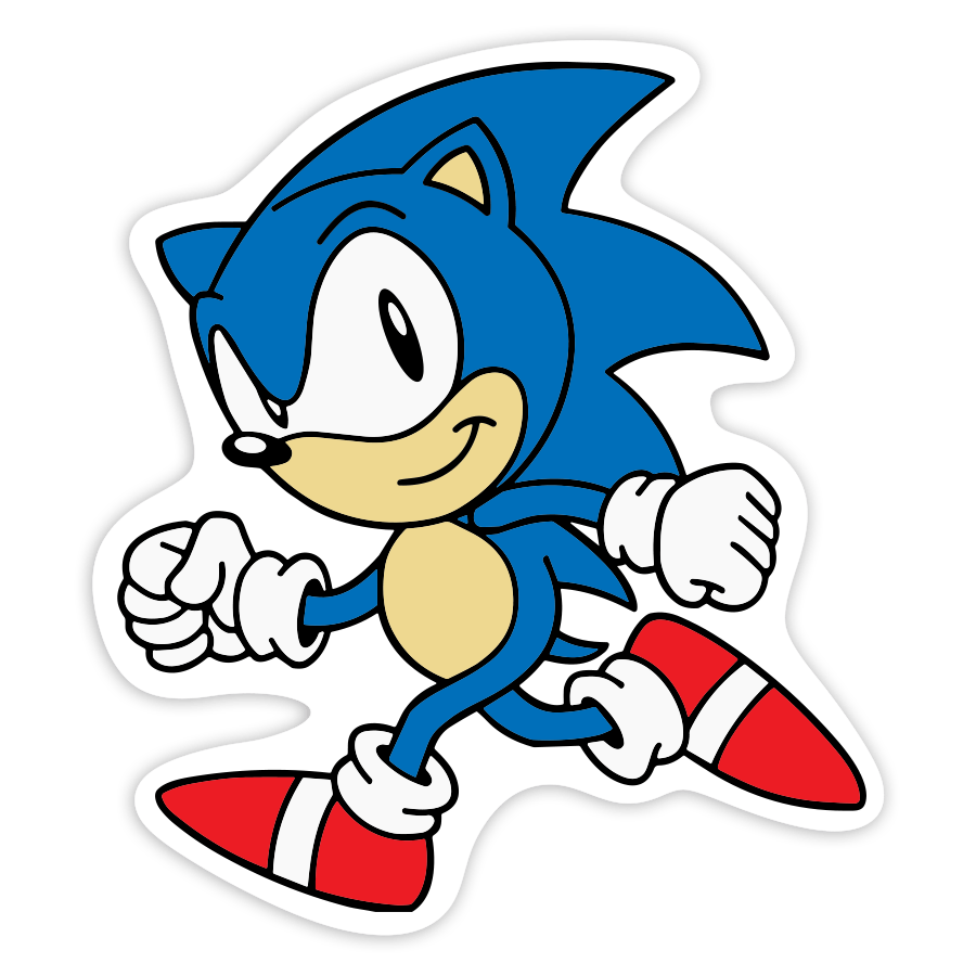 Autocollants: Sonic Classique en Course