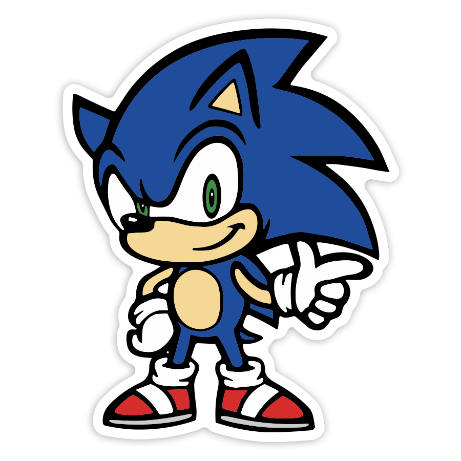 Autocollants: Sonic Classique Doigt Retro