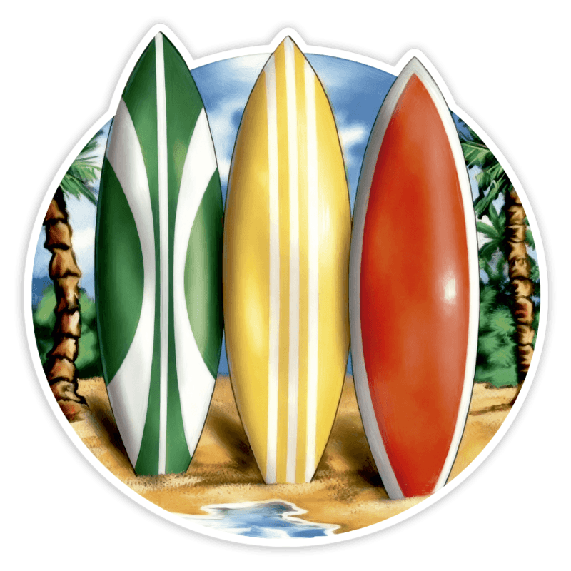 Autocollants: Trois Planches de Surf