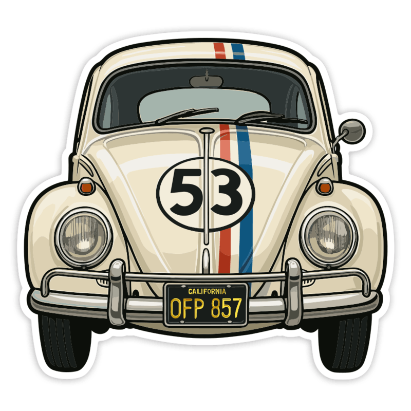 Autocollants: Voiture VW Beetle Herbie 53