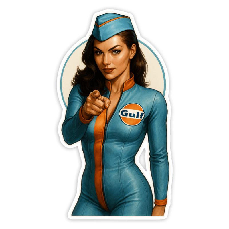 Autocollants: Fille Gulf Racing Vintage