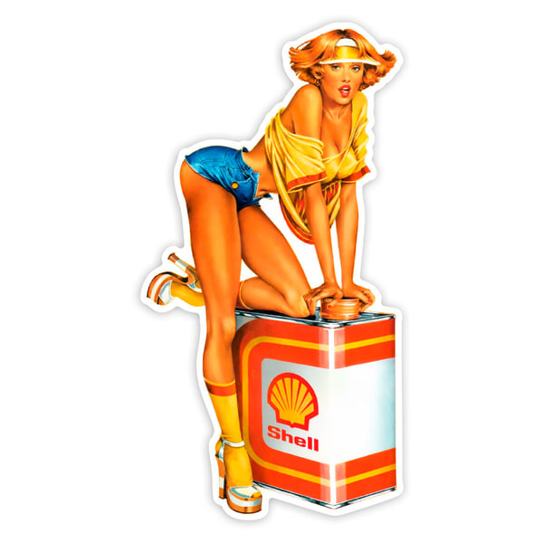 Autocollants: Fille Shell Vintage