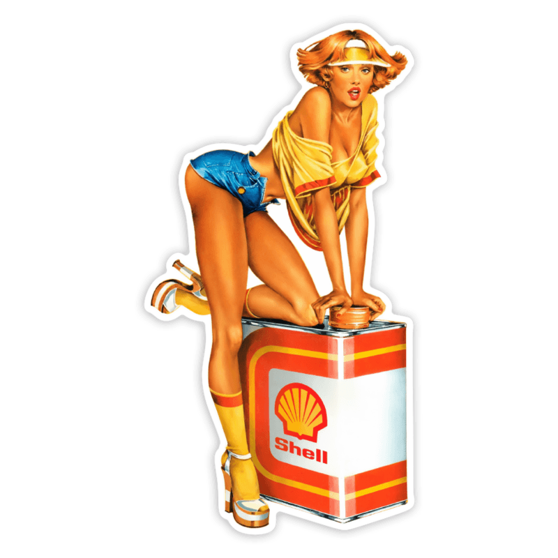 Autocollants: Fille Shell Vintage