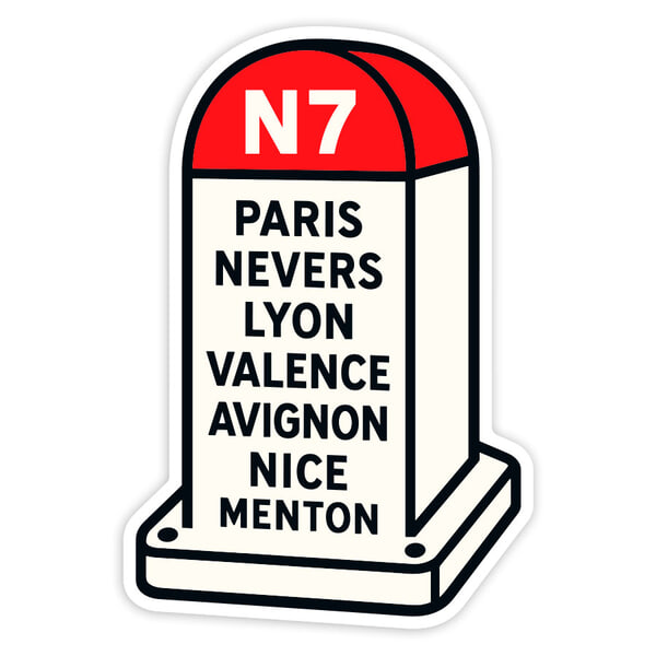 Autocollants: Route Nationale N7 France