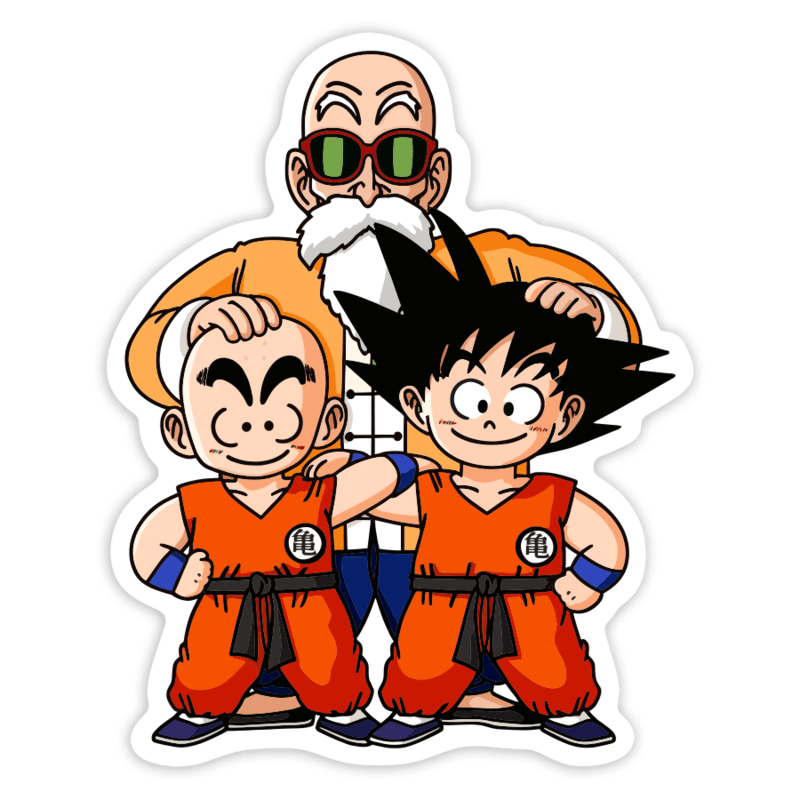 Autocollants: Maître Roshi Goku Krilin