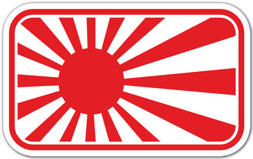 Autocollants: Drapeau japonais Rising Sun 2