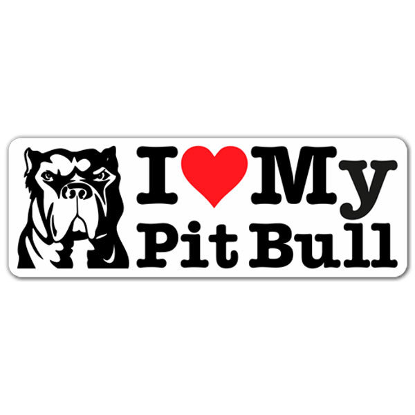 Autocollants: I love my Pit Bull (Jaime mon Pit-Bull)