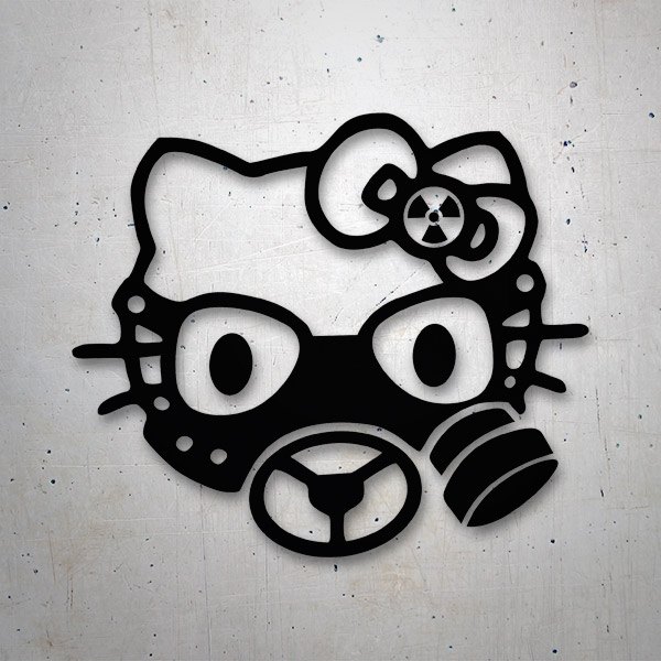 Autocollant Hello Kitty masque à gaz