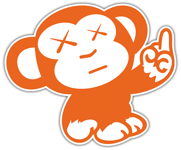 Autocollants: singe orange, JDM
