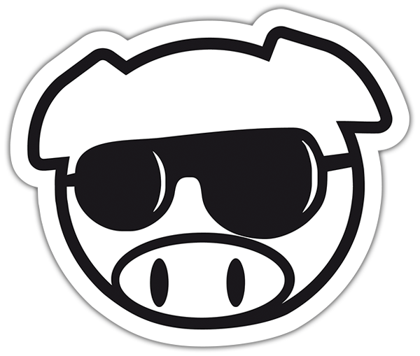 Autocollants: cochon avec lunettes de soleil