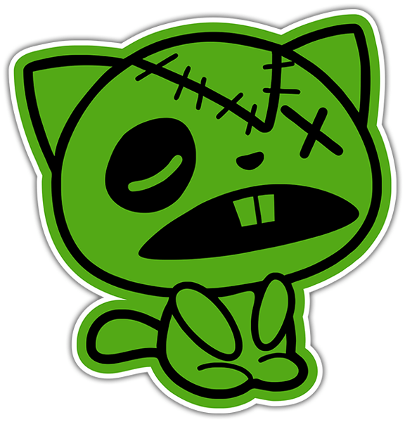 Autocollants: Chat Zombie