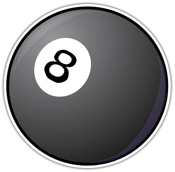 Autocollants: Boule de billard noire