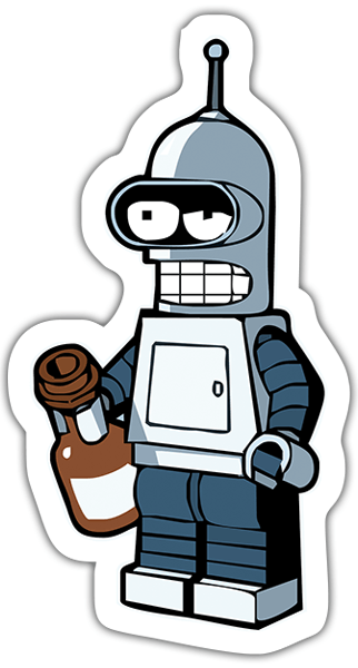 Autocollants: Bender Lego ivre