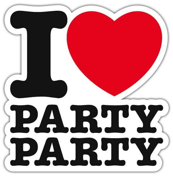 Autocollants: I love party