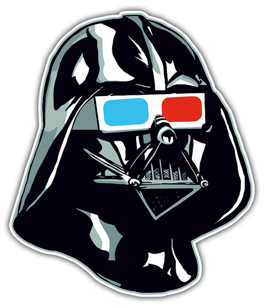 Autocollants: Darth Vader avec lunettes 3D