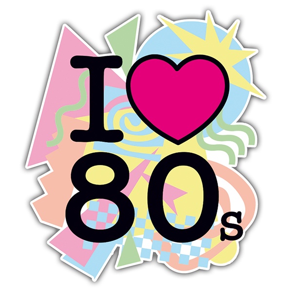 Autocollants: I Love 80s retro