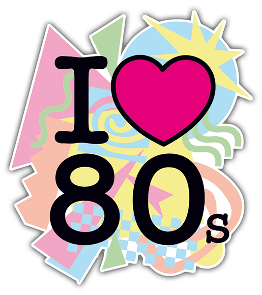 Autocollants: I Love 80s retro