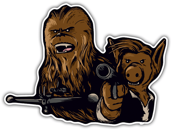 Autocollants: Chewbacca y Alf Solo