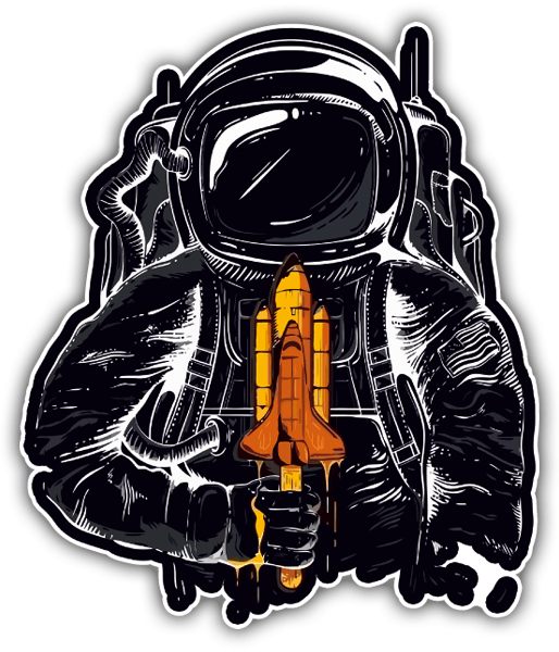 Autocollants: astronaute Manger des glaces