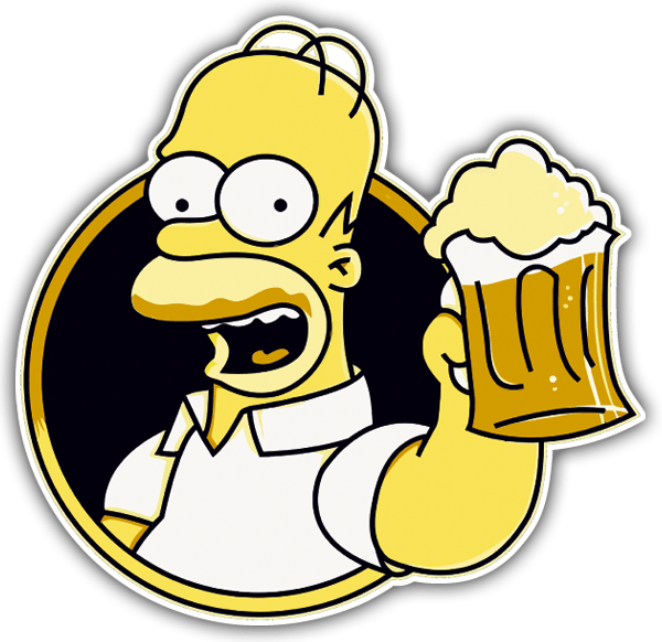 Autocollants: Boire de la bière Homer