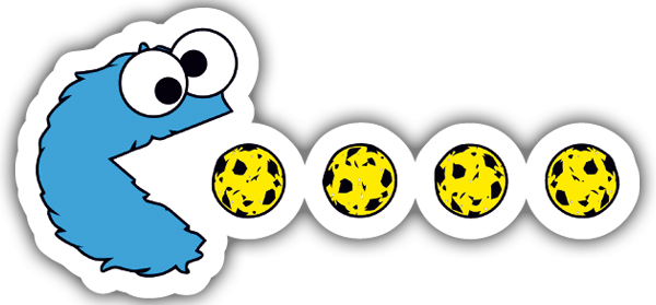 Autocollants: Pac-Man Cookie Monster
