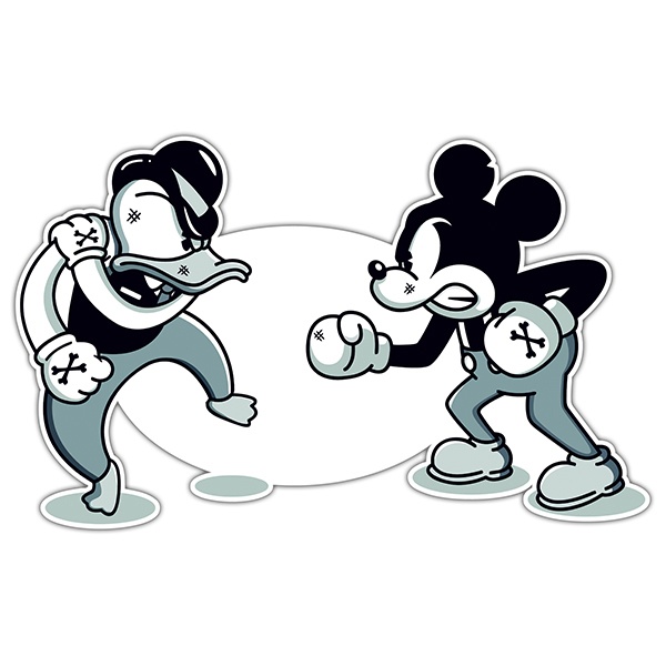 Autocollants: Donald vs Mickey