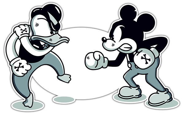 Autocollants: Donald vs Mickey