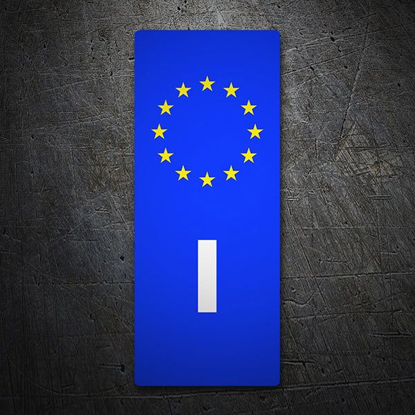 Autocollant Plaque Immatriculation Style Italie - Drapeau Italien Avec étoiles Européennes - Sticker Déco Valise Ou Vitre