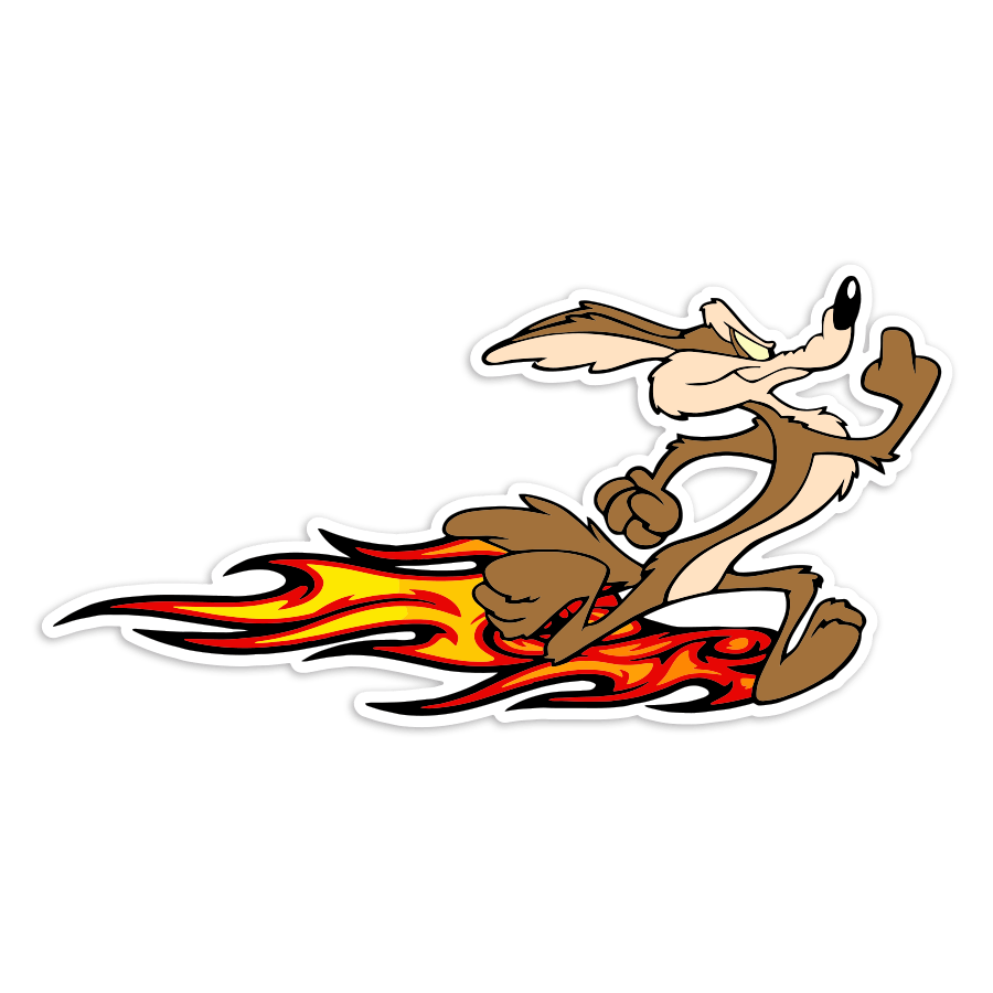 Autocollants: Vil Coyote Propulsion Flammes