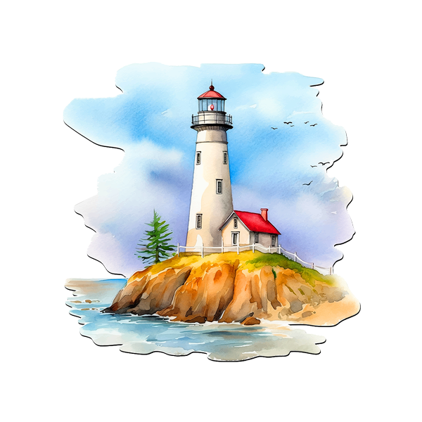 Stickers muraux: Phare aquarelle