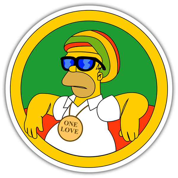 Autocollants: Homer Simpson Reggae 