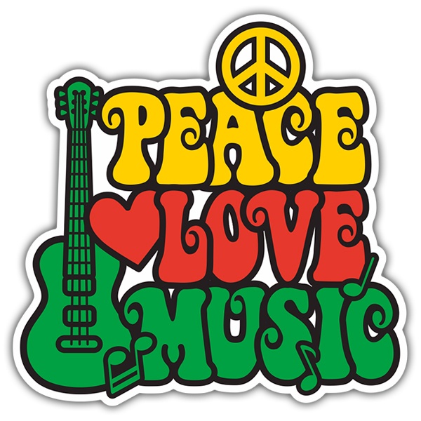 Autocollants: Peace Love Music