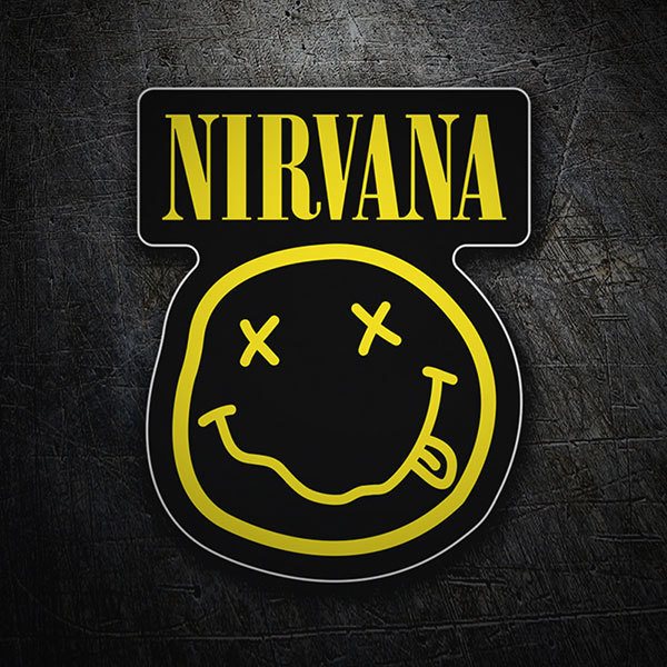Autocollants: Nirvana avec Smiley Ivre Noir