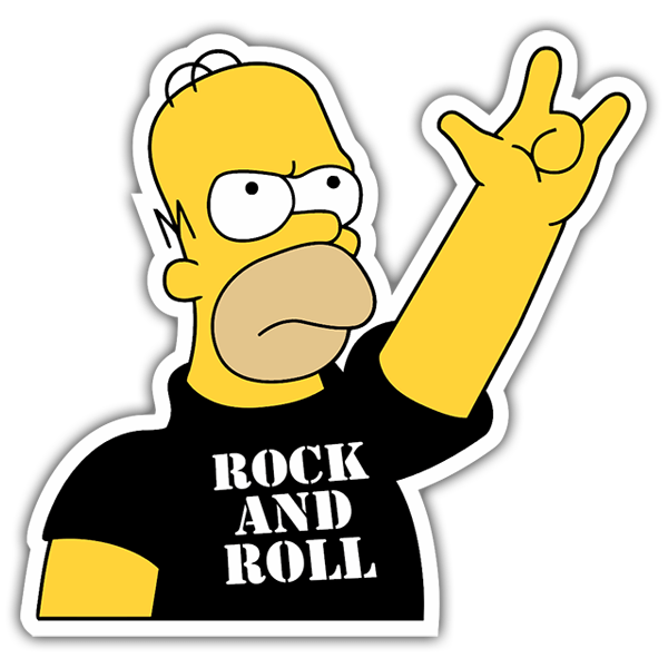 Autocollants: Rock and Roll Homer 