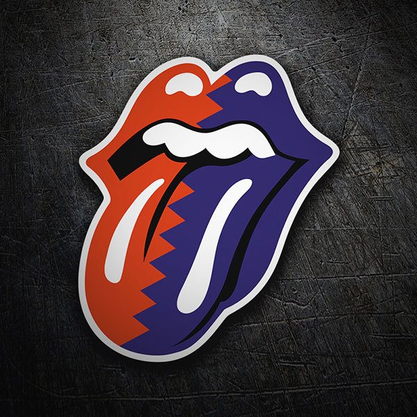 Autocollants: The Rolling Stones Langue bicolore