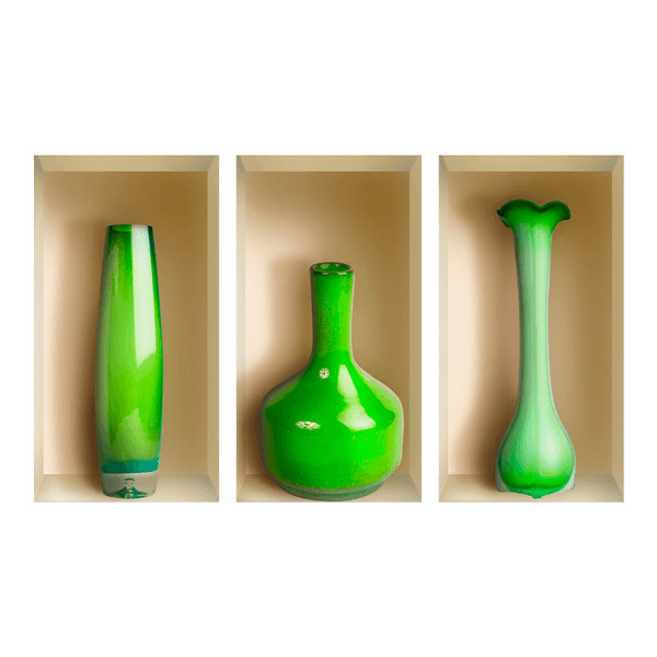 Stickers muraux: Niche Vases Verts