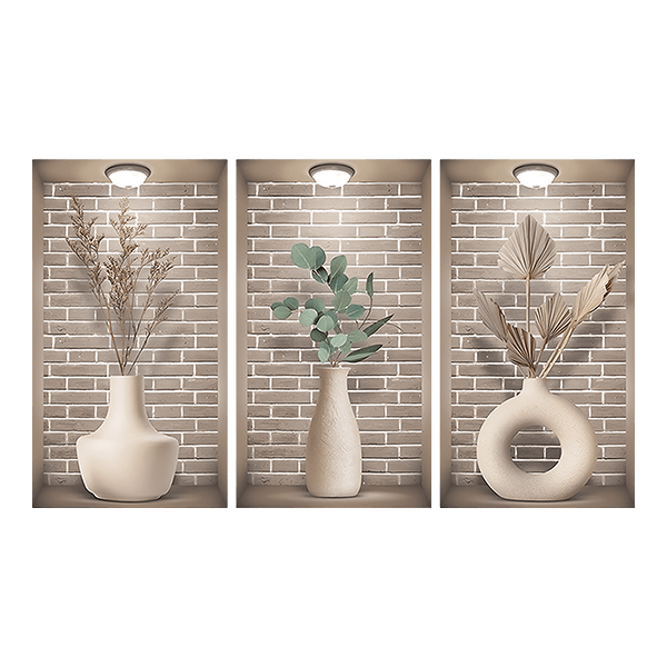 Stickers muraux: Niche Vases Crème