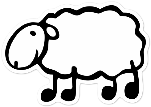 Autocollants: Moutons blancs menhaden