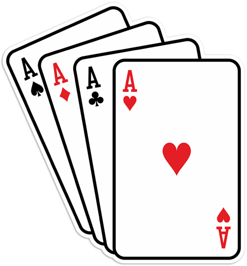 Autocollants: Poker d As cartes