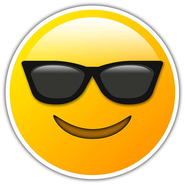 Autocollants Visage souriant avec des lunettes de soleil