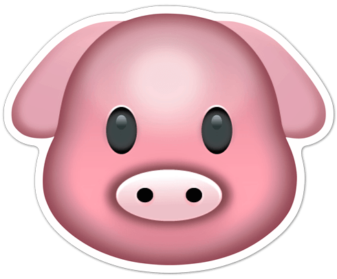 Autocollants: Émoticône Pig visage