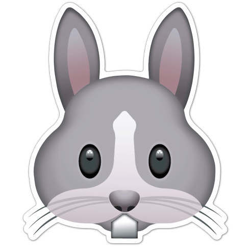 Autocollants: Visage de lapin