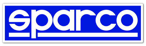 Autocollants: Sparco sur fond bleu
