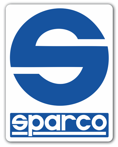 Autocollants: Logo Sparco sur fond blanc