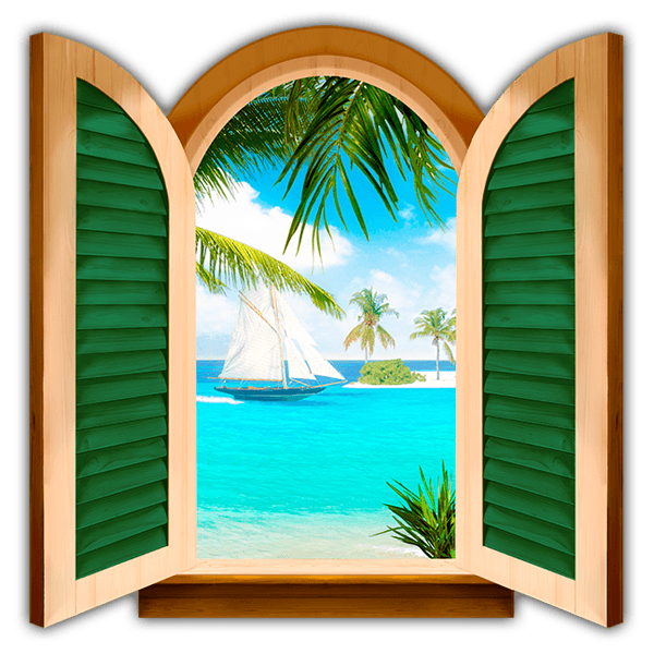 Stickers muraux: Fenêtre Voile sur la mer