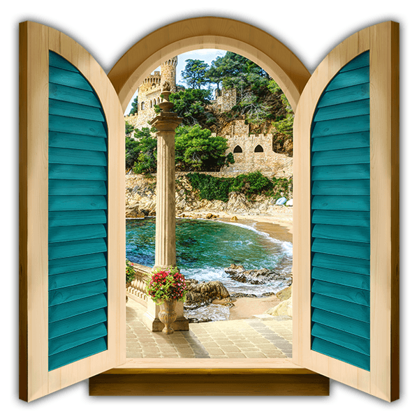 Stickers muraux: Fenêtre belvédère château