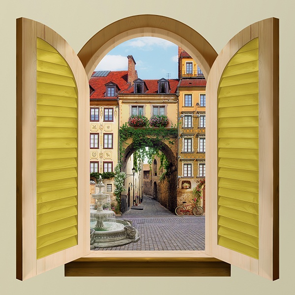 Stickers muraux: Fenêtre Porte de la vieille ville