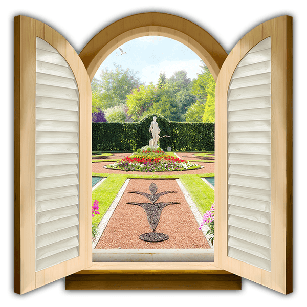Stickers muraux: Fenêtre Jardin du Palais