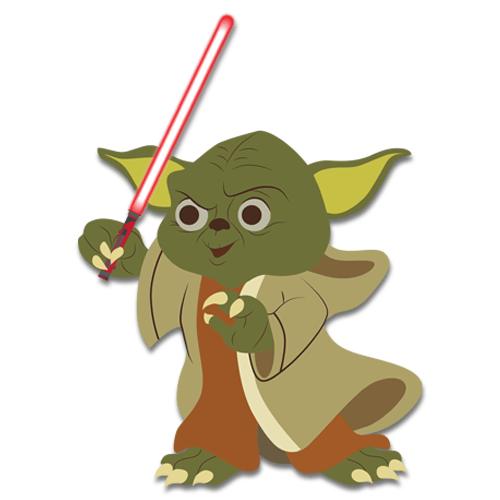 Stickers pour enfants: Yoda avec sabre laser